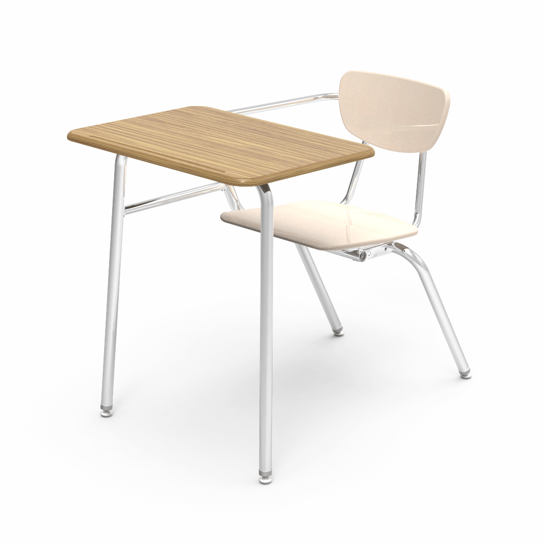 Virco 3400NBRL - Combo Desk with 18" Hard Plastic Seat, 18" x 24" Laminate Top, no bookrack (Virco 3400NBRL) - SchoolOutlet