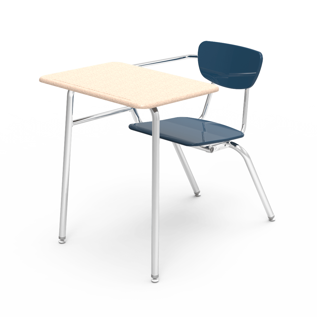 Virco 3400NBRM - Combo Desk with 18" Hard Plastic Seat, 18" x 24" Hard Plastic Top, no bookrack (Virco 3400NBRM) - SchoolOutlet