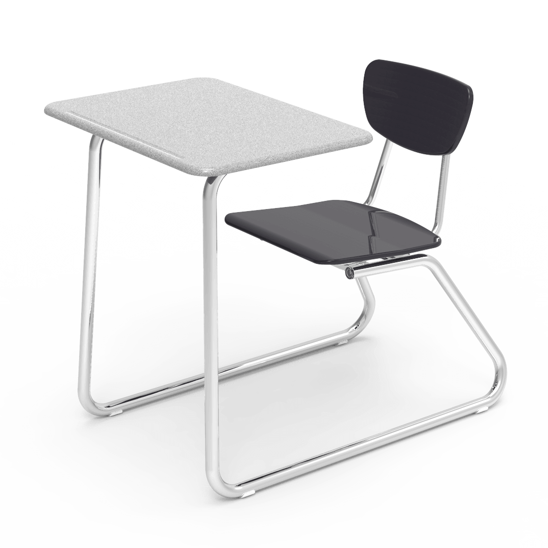 Virco 3640NBRL - Sled Based Combo Desk with 18" Hard Plastic Seat, 18" x 24" Laminate Top (Virco 3640NBRL) - SchoolOutlet
