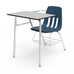 Virco 9400BR Classroom Combination Desk with Chair for Schools, 5th Grade - Adult Students - Combo Desk