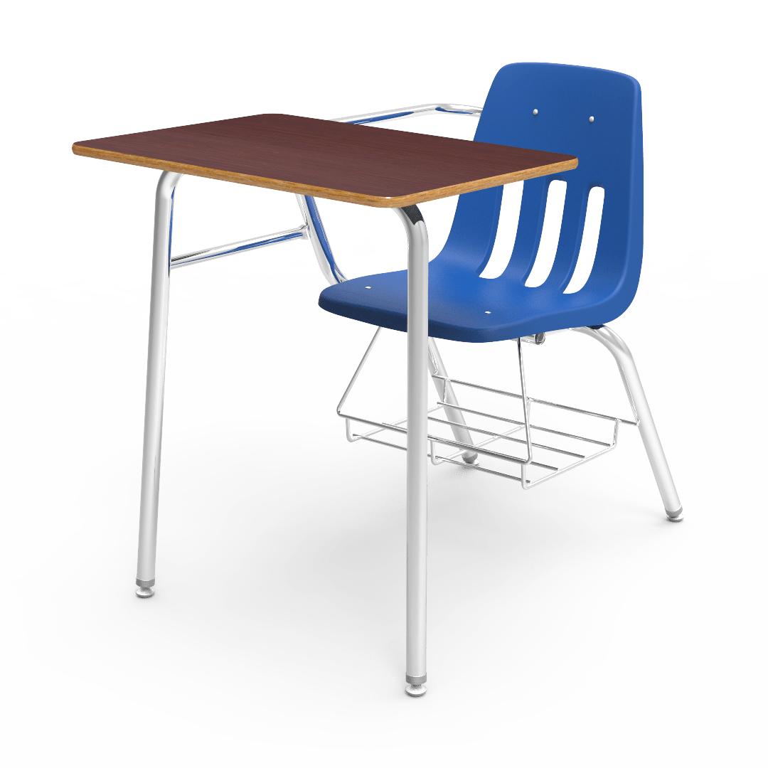 Virco 9400BR Student Combo Desk with 18" Seat, 18" x 24" High-Pressure Laminate Top, Bookrack for School and Classrooms - SchoolOutlet