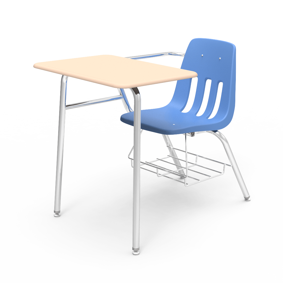 Virco 9400BRM Student Combo Desk with 18" Seat, 18" x 24" High-Pressure Hard Plastic Top, Bookrack for School and Classrooms - SchoolOutlet