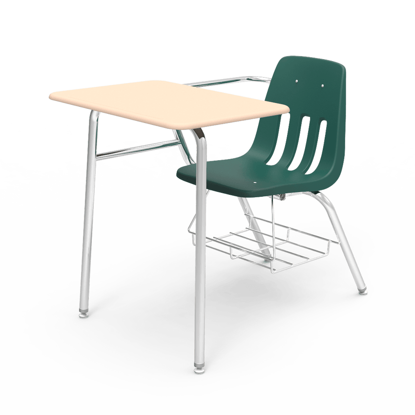 Virco 9400BRM Student Combo Desk with 18" Seat, 18" x 24" High-Pressure Hard Plastic Top, Bookrack for School and Classrooms - SchoolOutlet