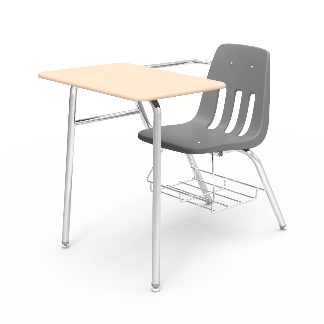 Virco 9400BRM Student Combo Desk with 18" Seat, 18" x 24" High-Pressure Hard Plastic Top, Bookrack for School and Classrooms - SchoolOutlet