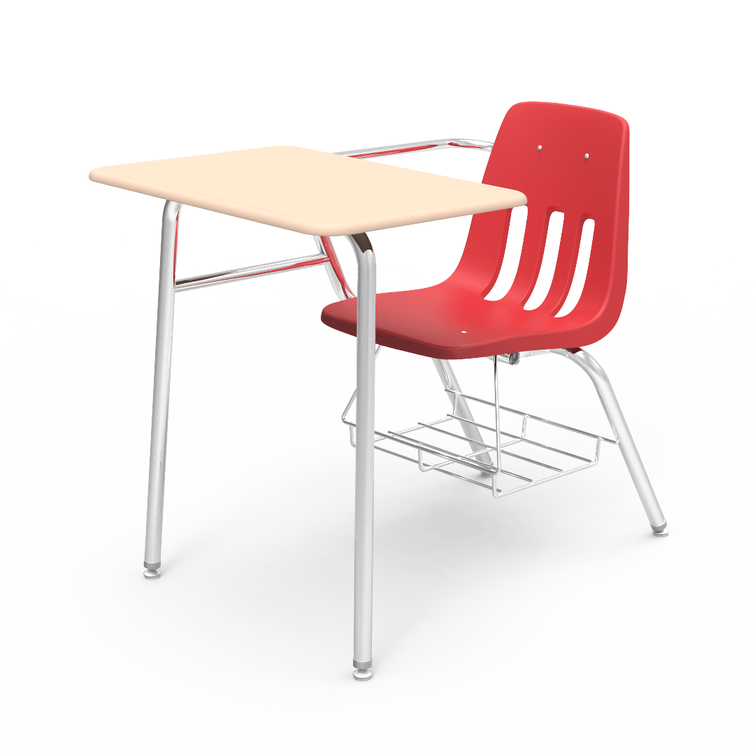 Virco 9400BRM Student Combo Desk with 18" Seat, 18" x 24" High-Pressure Hard Plastic Top, Bookrack for School and Classrooms - SchoolOutlet