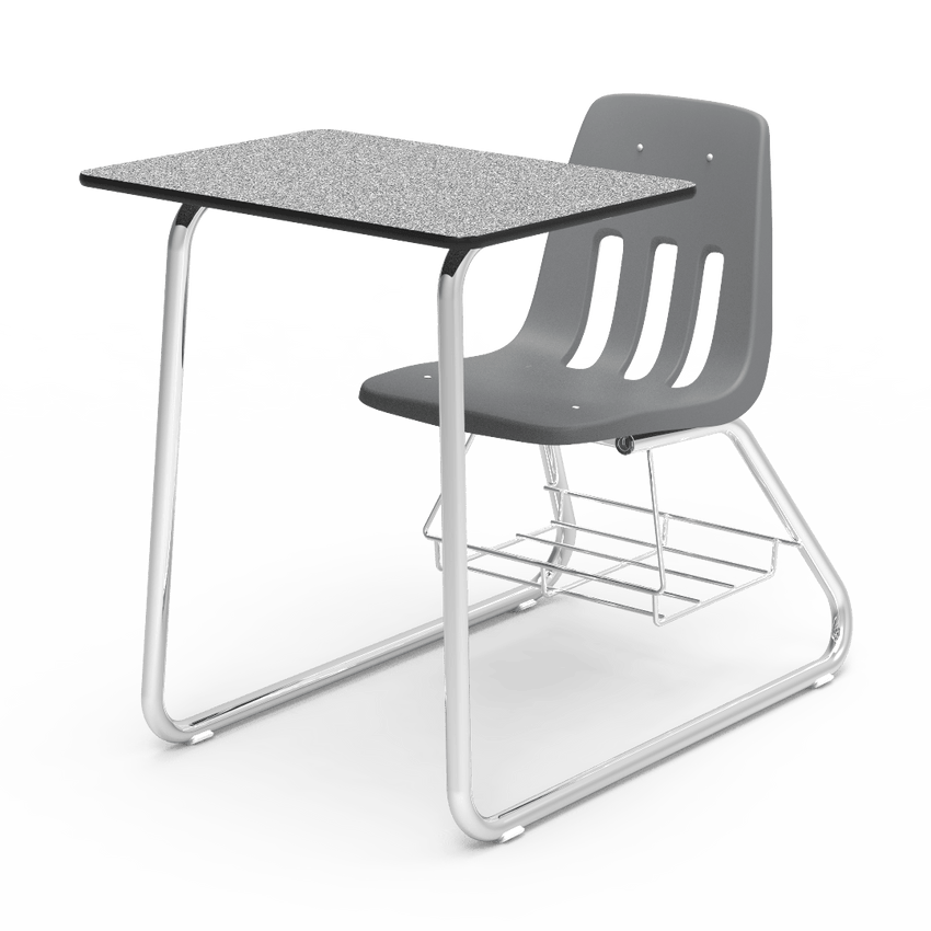Virco 9640BR - Sled Based Combo Desk with 18" Seat, 18" x 24" Laminate Top, Bookrack (Virco 9640BR) - SchoolOutlet