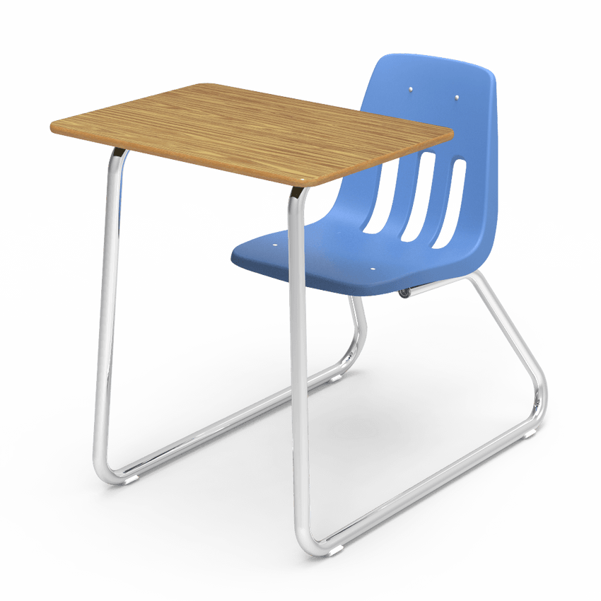 Virco 9640NBR - 9000 Series Sled-Based Combo Desk with Laminate Top and No Bookrack (Virco 9640NBR) - SchoolOutlet