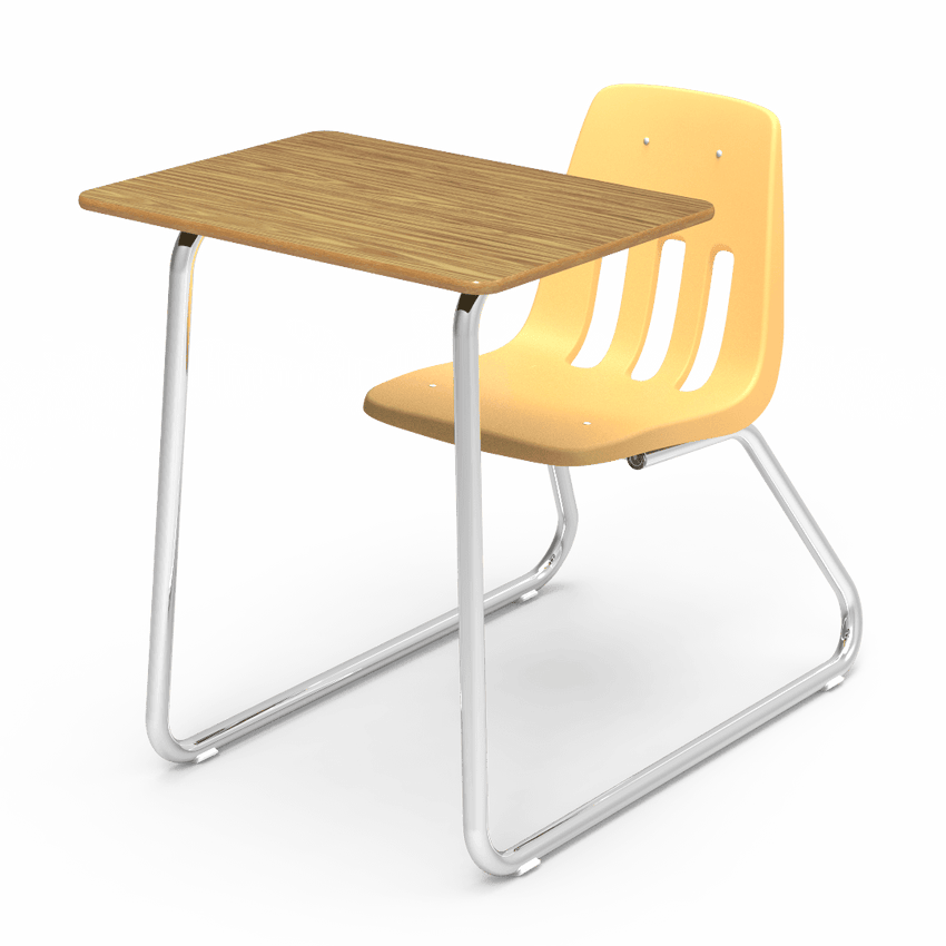 Virco 9640NBR - 9000 Series Sled-Based Combo Desk with Laminate Top and No Bookrack (Virco 9640NBR) - SchoolOutlet