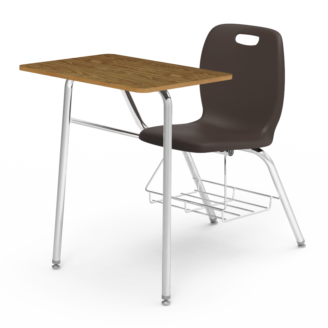 Virco N2 Series Combo School Desk - Laminate Top (Virco N240BR) - SchoolOutlet