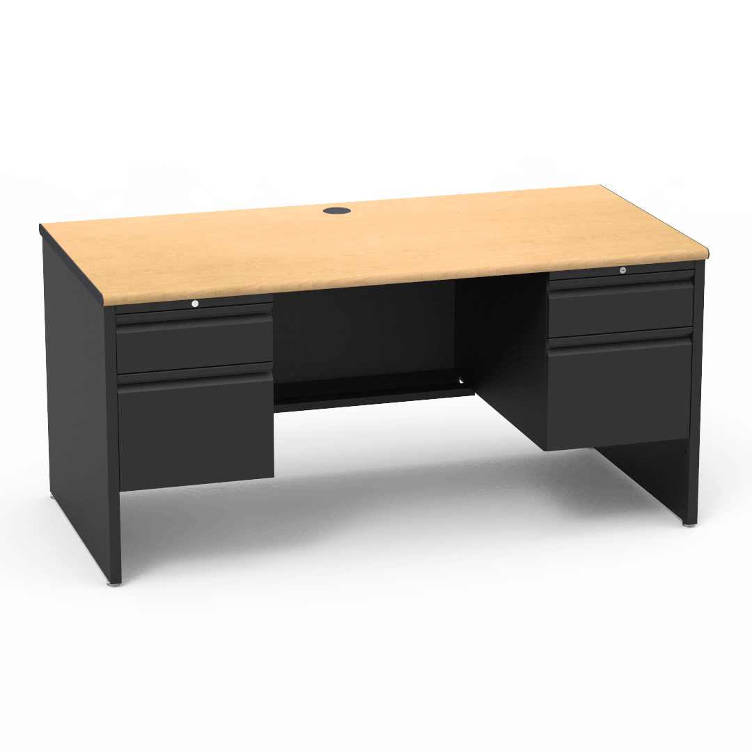 Virco 533060 Desk, Pedestal Desks Series, Double-Pedestal, Box/file ...