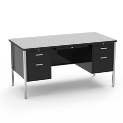 Virco 546 - 540 Series Teacher's Desk Double Pedestal, 30" x 60" Top