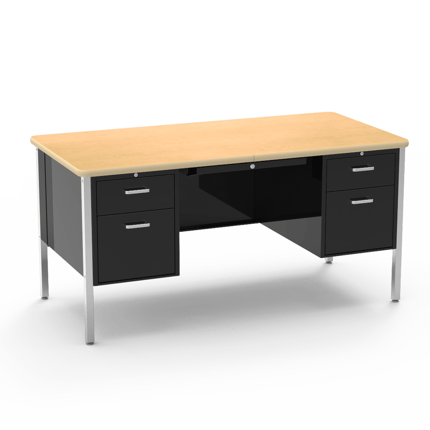Virco 546 - 540 Series Teacher's Desk Double Pedestal, 30" x 60" Top - SchoolOutlet