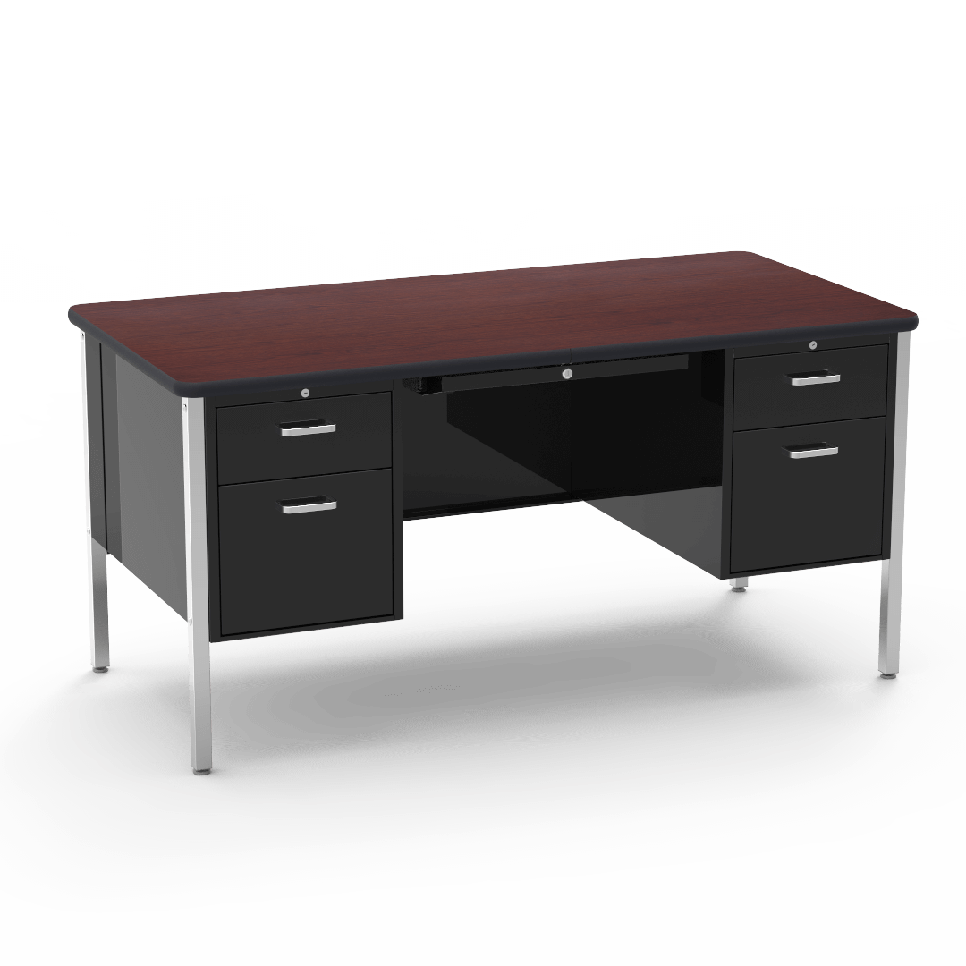 Virco 546 - 540 Series Teacher's Desk Double Pedestal, 30" x 60" Top - SchoolOutlet
