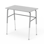Virco 723 Adjustable Height Student Desk, No Bookrack and Laminate Top with Nylon Glides - SchoolOutlet
