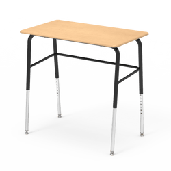 Virco 723 Adjustable Height Student Desk, No Bookrack and Laminate Top with Nylon Glides