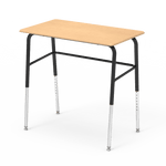 Virco 723 Adjustable Height Student Desk, No Bookrack and Laminate Top with Nylon Glides - SchoolOutlet