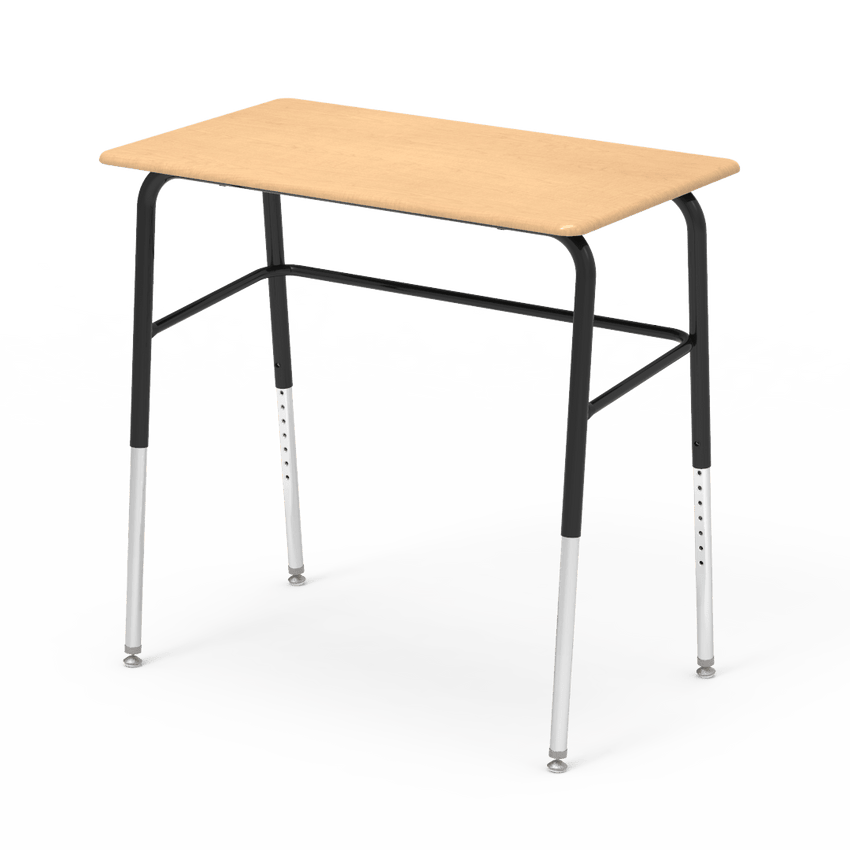 Virco 723 Adjustable Height Student Desk, No Bookrack and Laminate Top with Nylon Glides - SchoolOutlet