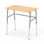 Virco 723 Adjustable Height Student Desk, No Bookrack and Laminate Top with Nylon Glides - SchoolOutlet