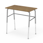 Virco 723 Adjustable Height Student Desk, No Bookrack and Laminate Top with Nylon Glides - SchoolOutlet