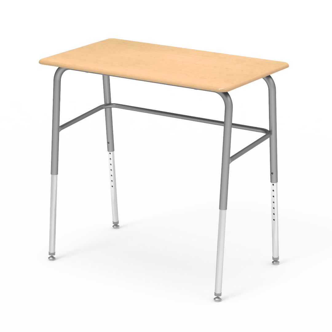 Virco 723M - 723 Series Student Desk with 34"W x 20"D Hard Plastic Top and Adjustable Height Legs (26" - 34"H) - SchoolOutlet