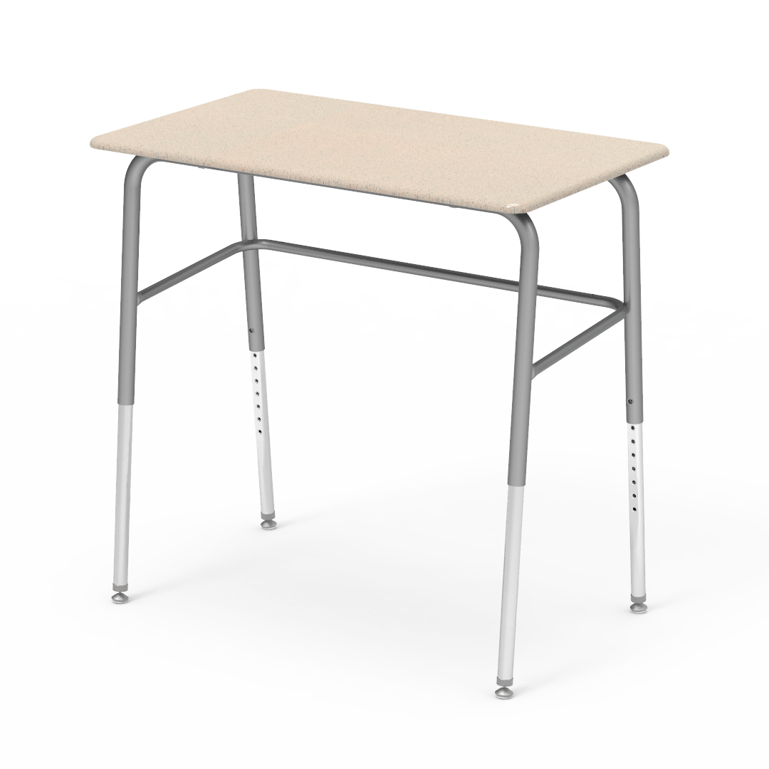 Virco 723M - 723 Series Student Desk with 34"W x 20"D Hard Plastic Top and Adjustable Height Legs (26" - 34"H) - SchoolOutlet