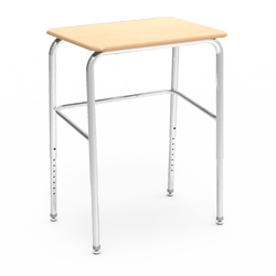 Virco 72LBM - 72 Series Student Desk Hard Plastic Top (18"W x 24"L) and Adjustable Height Legs (25"-30"H) with Leg Brace