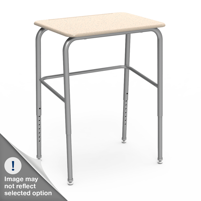 Virco 72LBM - 72 Series Student Desk Hard Plastic Top (18"W x 24"L) and Adjustable Height Legs (25"-30"H) with Leg Brace - SchoolOutlet