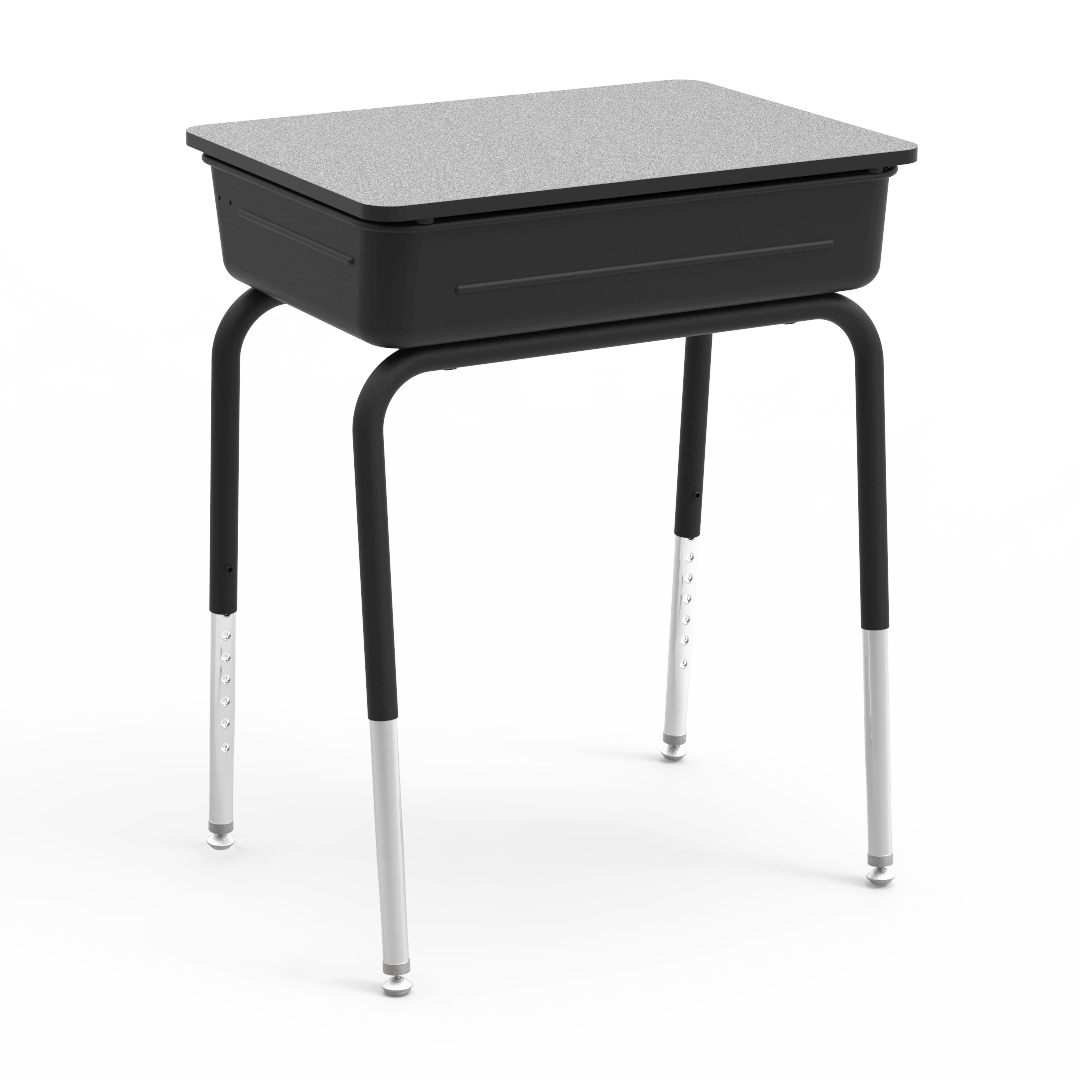 Virco 751MBB Lift-Lid Student Desk 18" x 24" Laminate Top with Metal Book Box and Adjustable Height Legs, for Schools and Classrooms - SchoolOutlet
