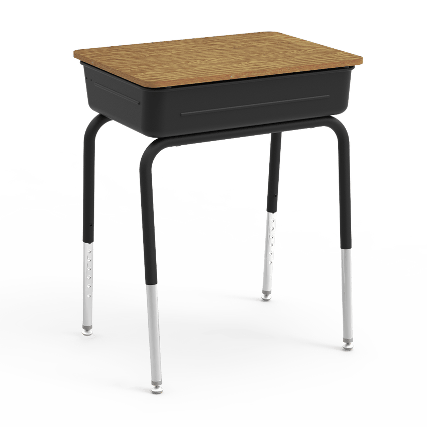 Virco 751MBB Lift-Lid Student Desk 18" x 24" Laminate Top with Metal Book Box and Adjustable Height Legs, for Schools and Classrooms - SchoolOutlet