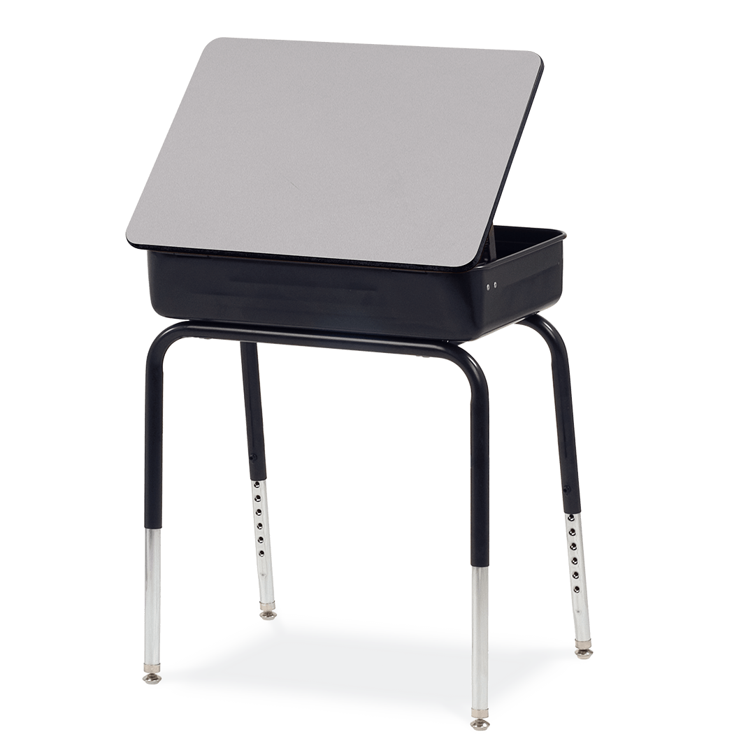 Virco 751 Lift-Lid School Desk 18" x 24" Laminate Top with Metal Book Box and Adjustable Height Legs, for Schools and Classrooms - SchoolOutlet