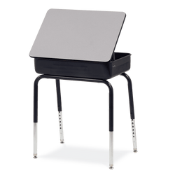 Virco 751 Lift-Lid School Desk 18" x 24" Laminate Top with Metal Book Box and Adjustable Height Legs, for Schools and Classrooms