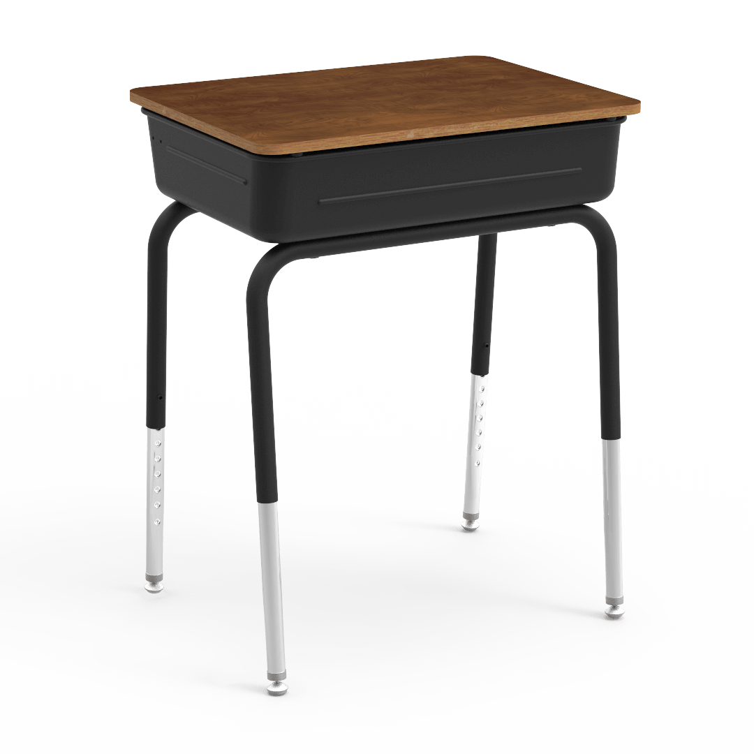 Virco 751MBB Lift-Lid Student Desk 18" x 24" Laminate Top with Metal Book Box and Adjustable Height Legs, for Schools and Classrooms - SchoolOutlet