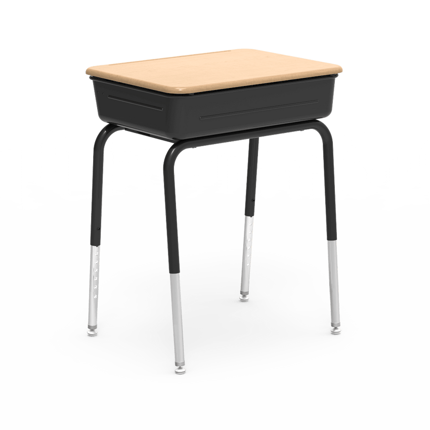 Virco 751MBBM Lift-Lid Student Desk 18" x 24" Hard Plastic Top with Metal Book Box and Adjustable Height Legs, for Schools and Classrooms - SchoolOutlet