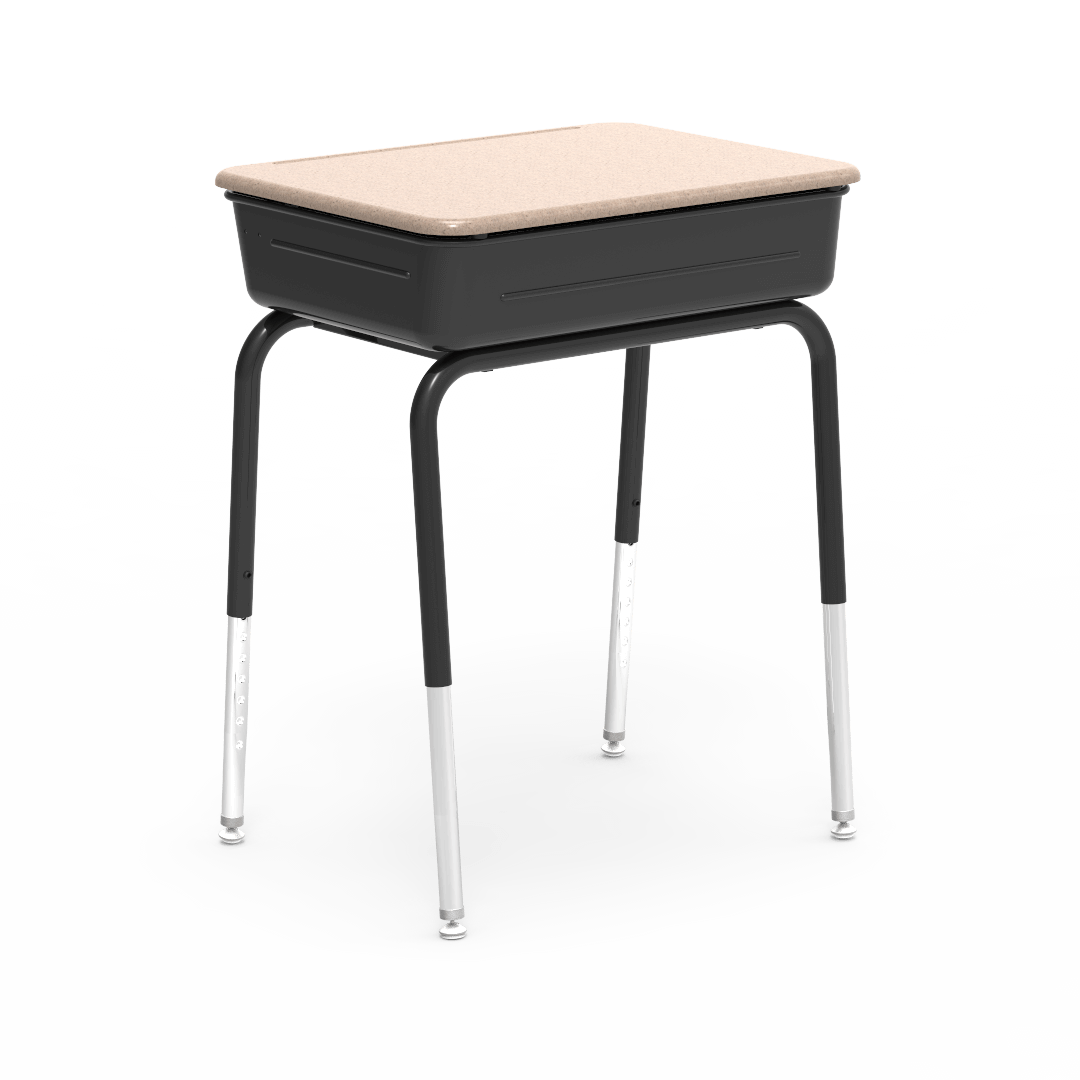 Virco 751MBBM Lift-Lid Student Desk 18" x 24" Hard Plastic Top with Metal Book Box and Adjustable Height Legs, for Schools and Classrooms - SchoolOutlet