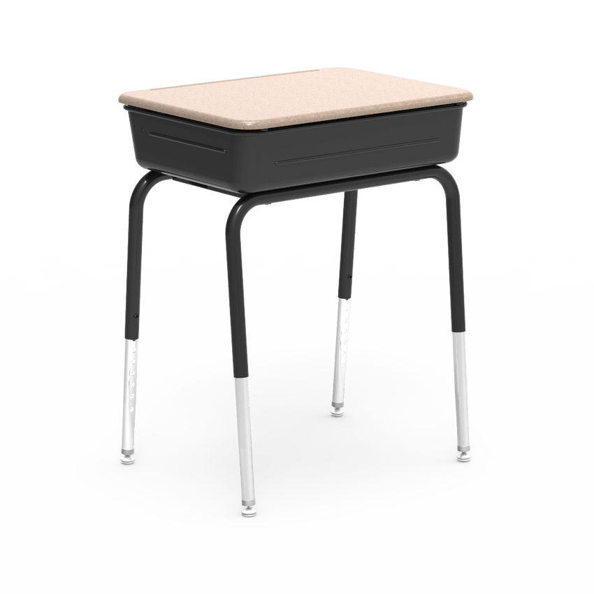 Virco 751MBBM Lift-Lid Student Desk 18" x 24" Hard Plastic Top with Metal Book Box and Adjustable Height Legs, for Schools and Classrooms - SchoolOutlet