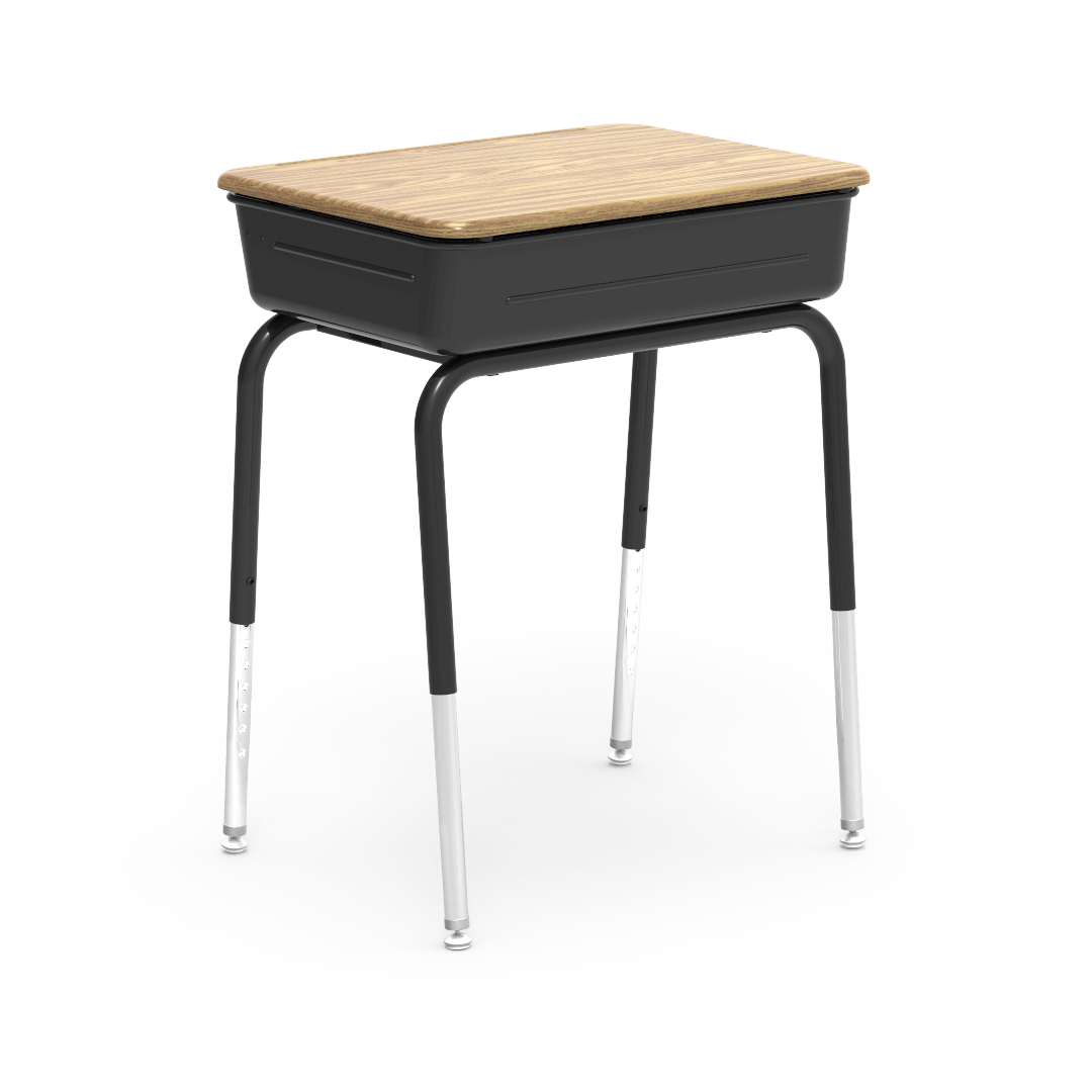 Virco 751MBBM Lift-Lid Student Desk 18" x 24" Hard Plastic Top with Metal Book Box and Adjustable Height Legs, for Schools and Classrooms - SchoolOutlet