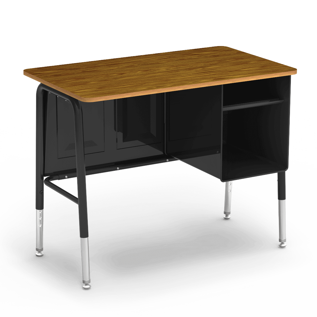 Virco 765 Jr. Executive Classroom Desk with Book Shelf, 20" x 34" Laminate Top for Elementary to Middle School Students - SchoolOutlet