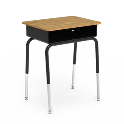 Virco 785 - Student Desk 18" x 24" Laminate Top with Plastic Open Front Book Box and Adjustable Height Legs, Commercial Grade, for Students Elementary to University
