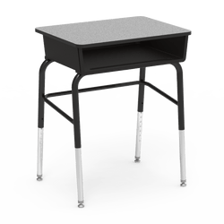 Virco 785LB - Student Desk 18" x 24" Laminate Top with Plastic Open Front Book Box, Leg Brace and Adjustable Height Legs, for Schools and Classrooms