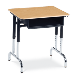 Virco 792026BBM - 7900 Series Student Desk, 20" x 26" Hard Plastic Top with heavy-duty pedestal design frame, Open-front plastic book box and adjustable height range of 22" to 30"