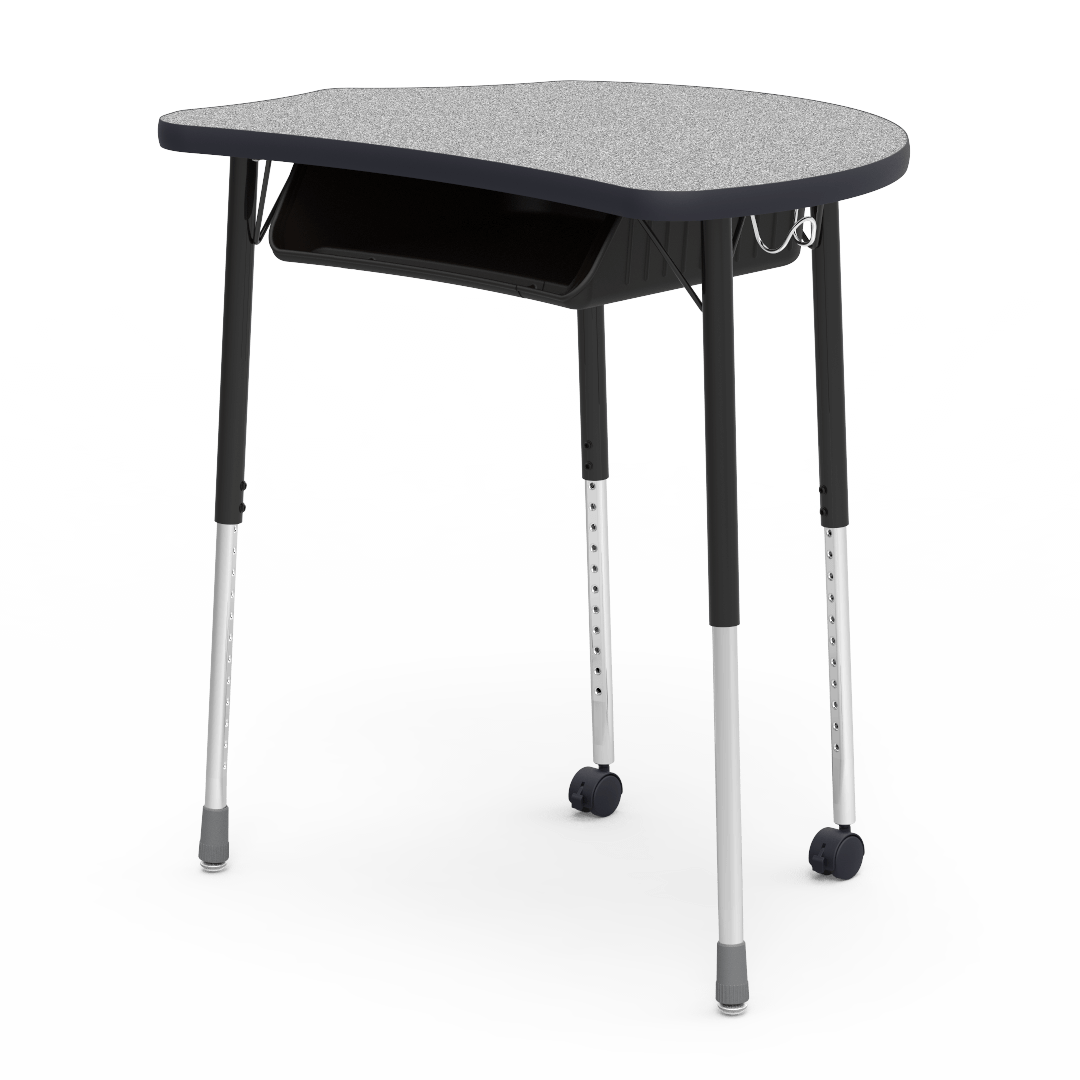 Virco MC2432BBC - Virco Molecule Series Student Desk 24" x 32" Laminate Top with Plastic Book-Box and two Casters- Create Shapes when Pushed Together - SchoolOutlet