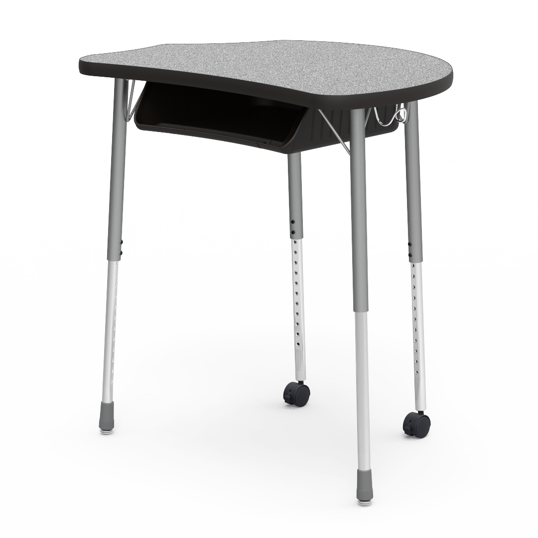 Virco MC2432BBC - Virco Molecule Series Student Desk 24" x 32" Laminate Top with Plastic Book-Box and two Casters- Create Shapes when Pushed Together - SchoolOutlet