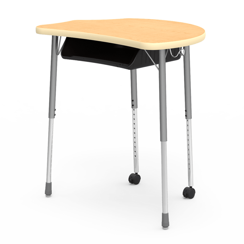 Virco MC2432BBC - Virco Molecule Series Student Desk 24" x 32" Laminate Top with Plastic Book-Box and two Casters- Create Shapes when Pushed Together - SchoolOutlet