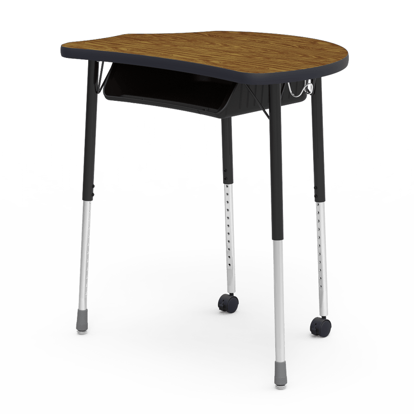 Virco MC2432BBC - Virco Molecule Series Student Desk 24" x 32" Laminate Top with Plastic Book-Box and two Casters- Create Shapes when Pushed Together - SchoolOutlet