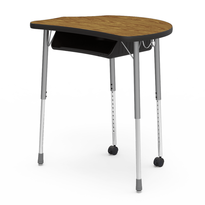 Virco MC2432BBC - Virco Molecule Series Student Desk 24" x 32" Laminate Top with Plastic Book-Box and two Casters- Create Shapes when Pushed Together - SchoolOutlet