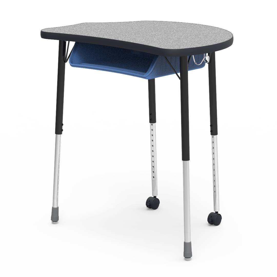 Virco MC2432BBC - Virco Molecule Series Student Desk 24" x 32" Laminate Top with Plastic Book-Box and two Casters- Create Shapes when Pushed Together - SchoolOutlet