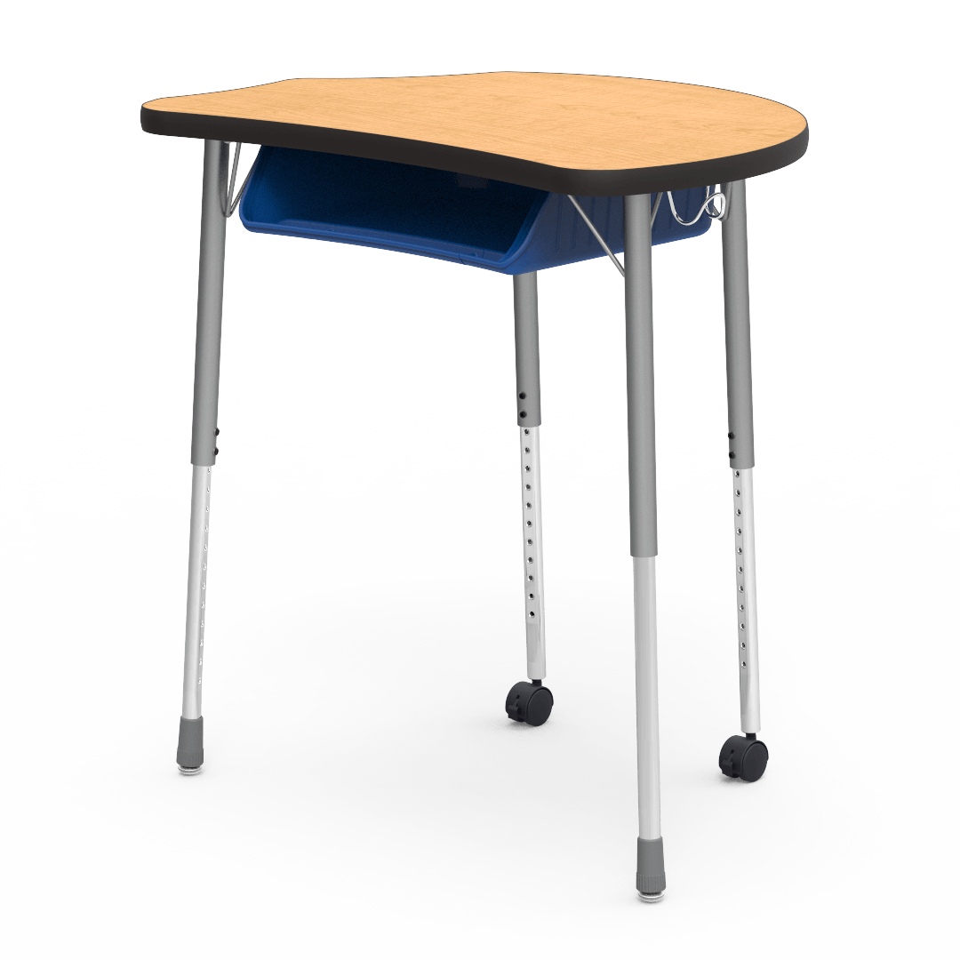 Virco MC2432BBC - Virco Molecule Series Student Desk 24" x 32" Laminate Top with Plastic Book-Box and two Casters- Create Shapes when Pushed Together - SchoolOutlet