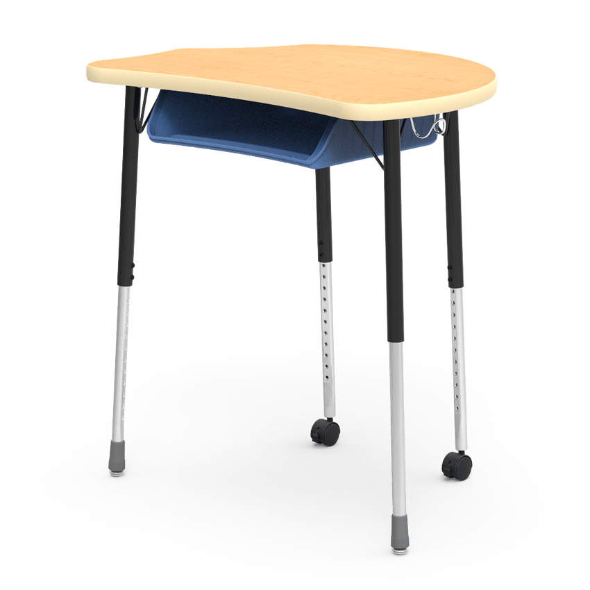 Virco MC2432BBC - Virco Molecule Series Student Desk 24" x 32" Laminate Top with Plastic Book-Box and two Casters- Create Shapes when Pushed Together - SchoolOutlet