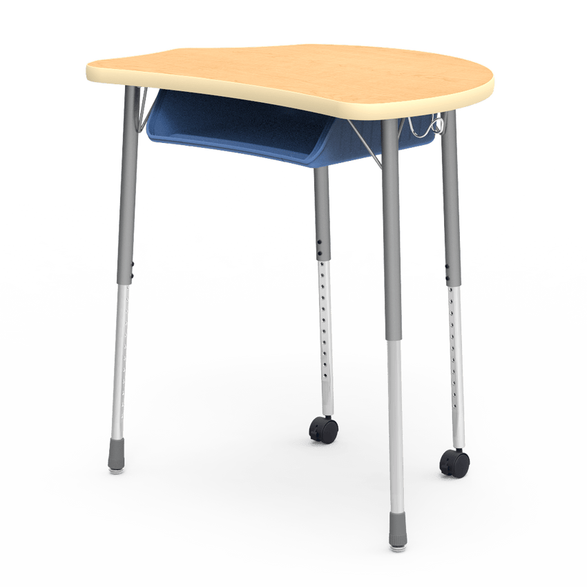 Virco MC2432BBC - Virco Molecule Series Student Desk 24" x 32" Laminate Top with Plastic Book-Box and two Casters- Create Shapes when Pushed Together - SchoolOutlet