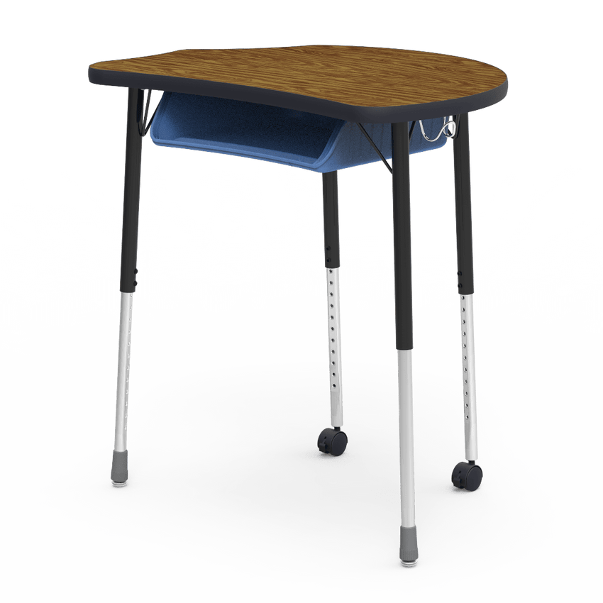 Virco MC2432BBC - Virco Molecule Series Student Desk 24" x 32" Laminate Top with Plastic Book-Box and two Casters- Create Shapes when Pushed Together - SchoolOutlet